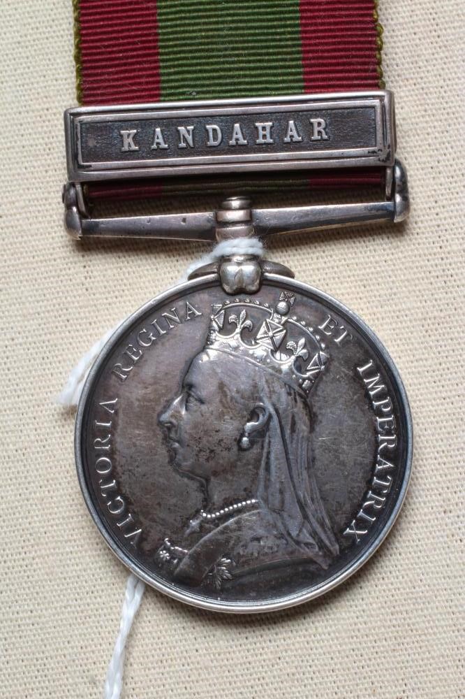AN AFGHAN WAR MEDAL 1878-80 with Kandahar clasp, awarded to Harry Walker of the 66th Foot (Est. plus Image