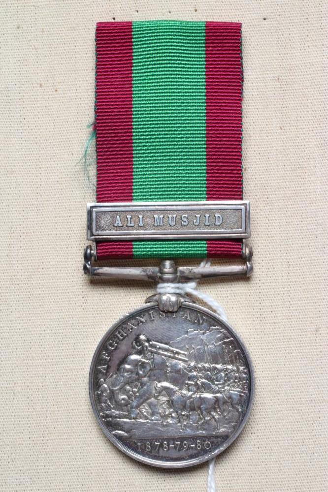 AN AFGHAN WAR MEDAL 1878-80 with Ali Musjid clasp, awarded to Lance Corporal George Guppy of the Image