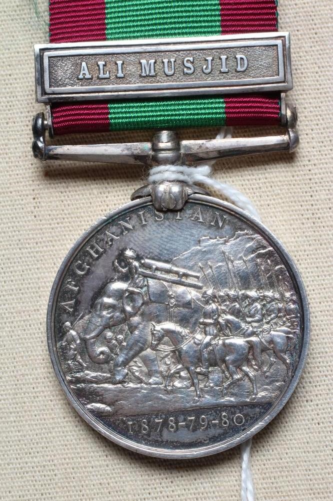 AN AFGHAN WAR MEDAL 1878-80 with Ali Musjid clasp, awarded to Lance Corporal George Guppy of the Image