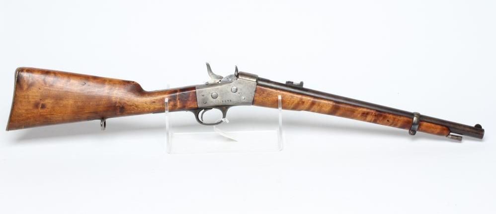 A SWEDISH CARBINE ROLLING BLOCK RIFLE with 16 3/4" barrel, ramp rear sight, action dated 1874, Image