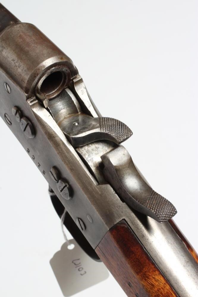 A SWEDISH CARBINE ROLLING BLOCK RIFLE with 16 3/4" barrel, ramp rear sight, action dated 1874, Image