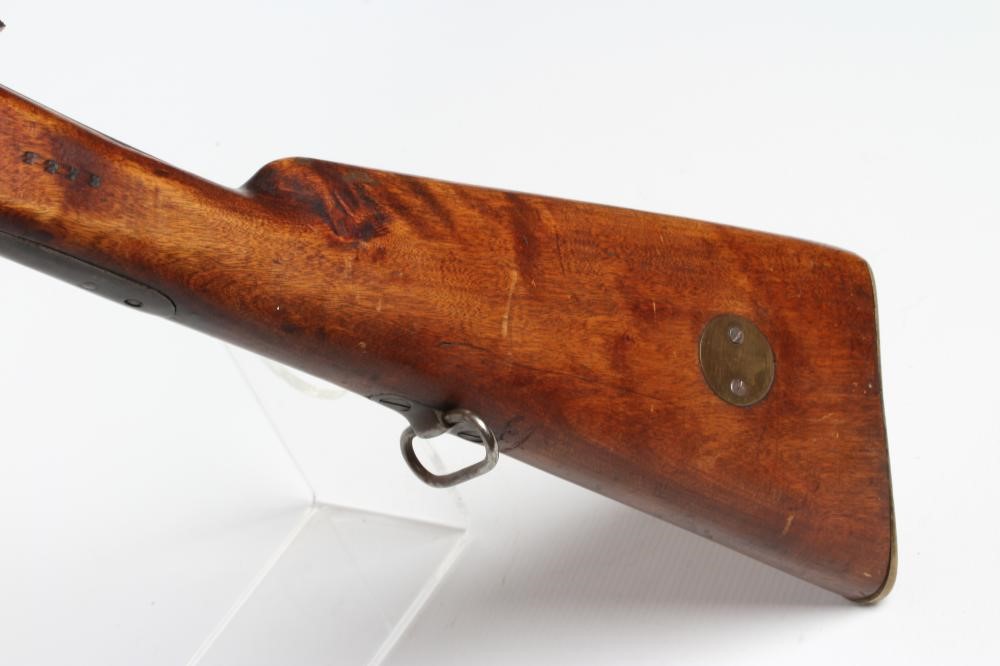 A SWEDISH CARBINE ROLLING BLOCK RIFLE with 16 3/4" barrel, ramp rear sight, action dated 1874, Image