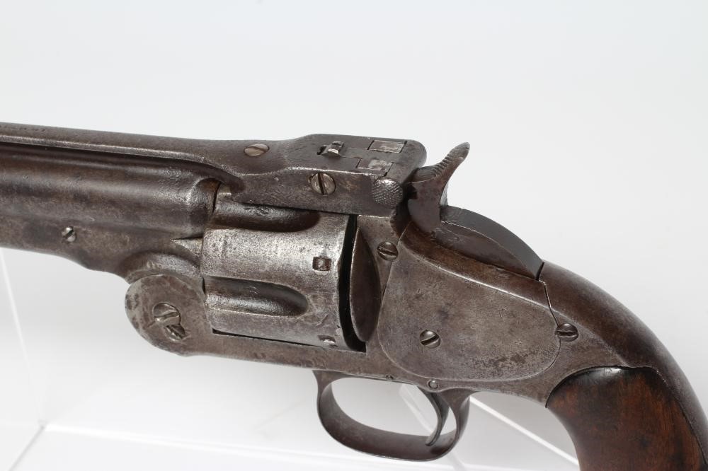 A RARE SMITH & WESSON .44 (HENRY RIMFIRE) SIX SHOT REVOLVER with 8" barrel Image