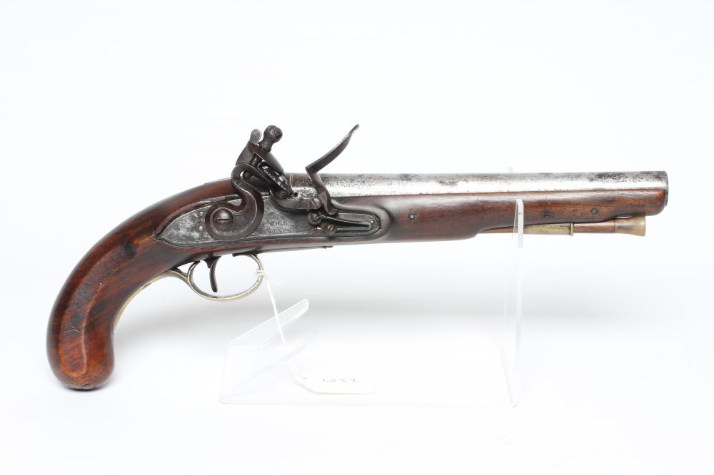 A 16 BORE FLINTLOCK PISTOL by Henry Nock Image