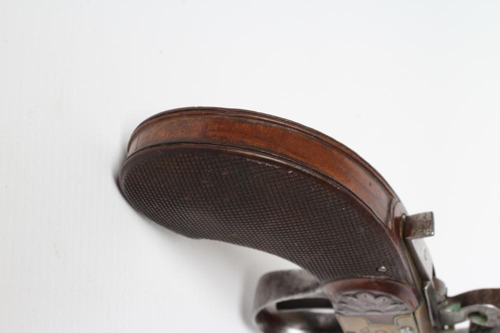 A BRASS FLINTLOCK TOP ACTION PISTOL with 3 1/2" octagonal barrel Image