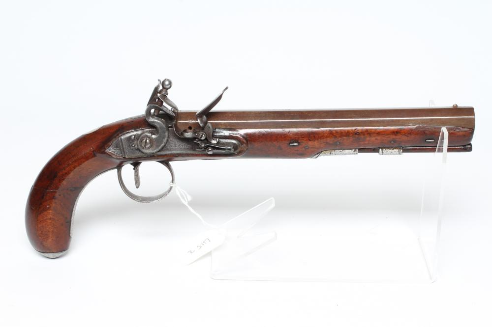 A 16 BORE FLINTLOCK PISTOL by Clarke Image