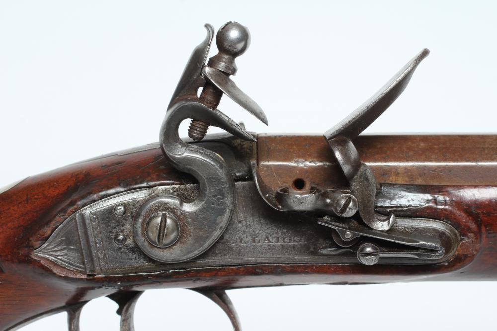 A 16 BORE FLINTLOCK PISTOL by Clarke Image