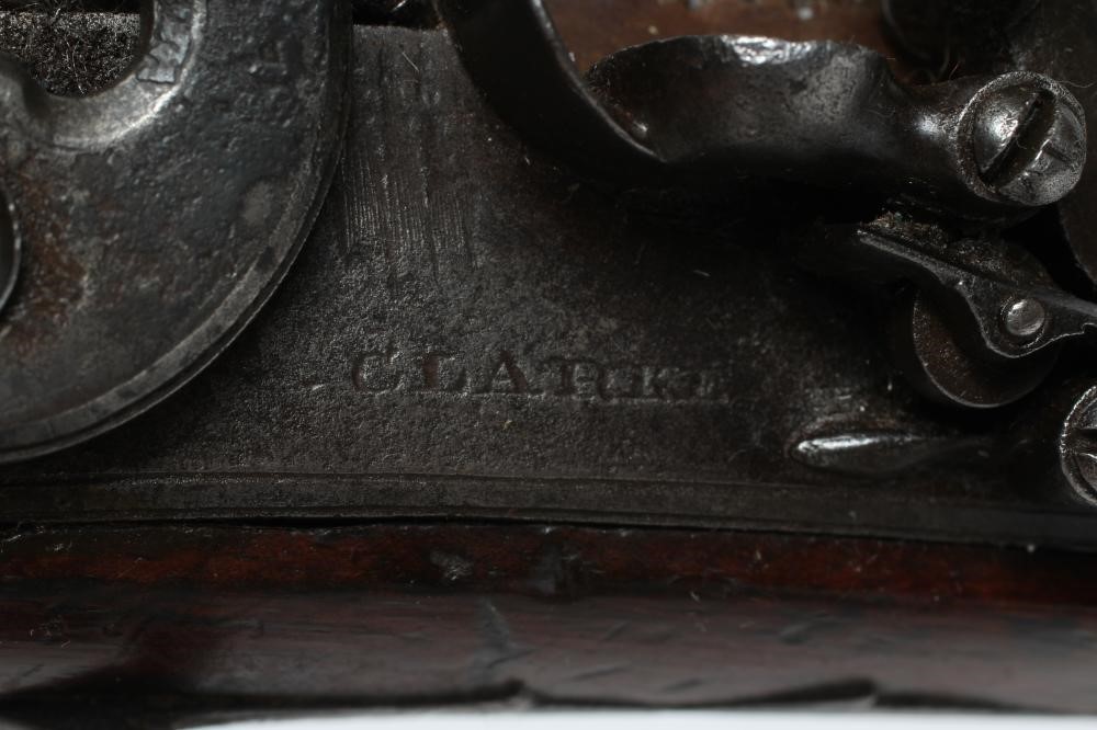 A 16 BORE FLINTLOCK PISTOL by Clarke Image