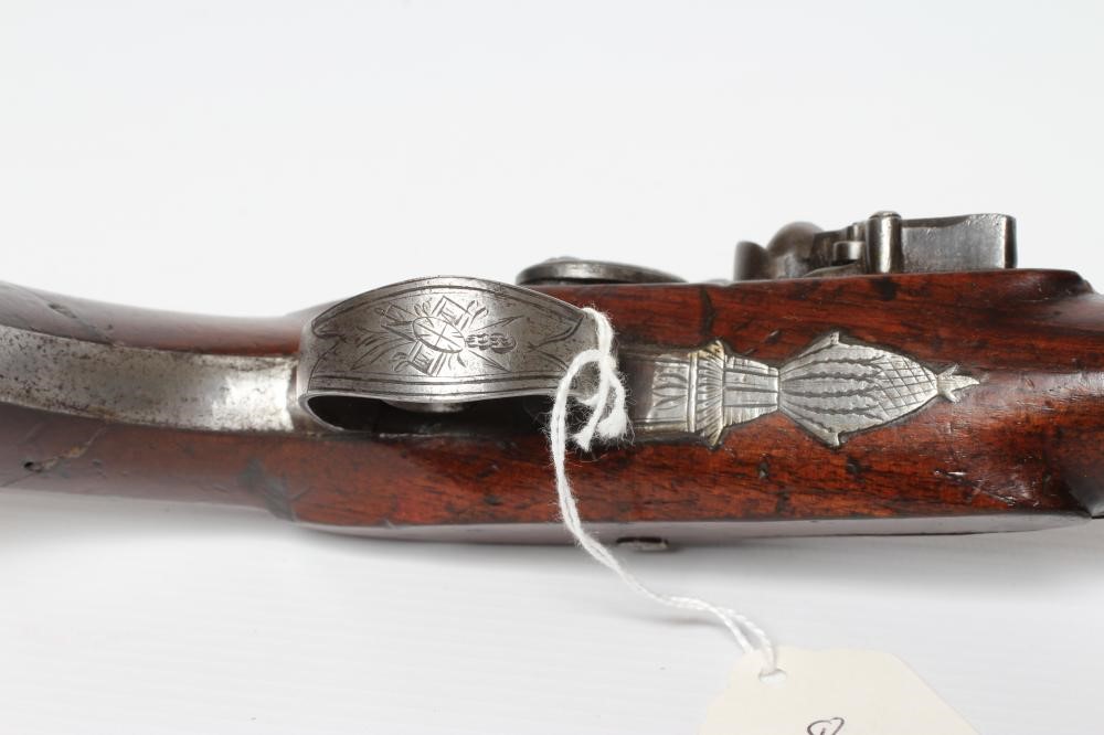 A 16 BORE FLINTLOCK PISTOL by Clarke Image