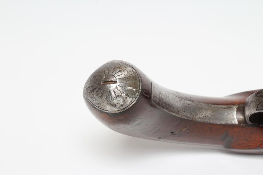 A 16 BORE FLINTLOCK PISTOL by Clarke Image