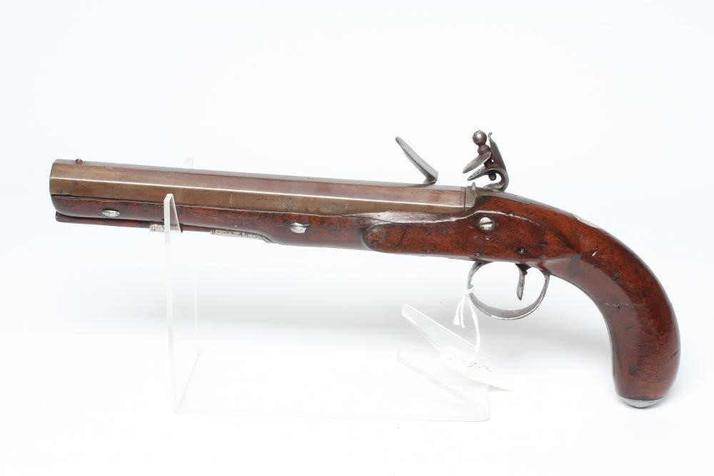 A 16 BORE FLINTLOCK PISTOL by Clarke Image