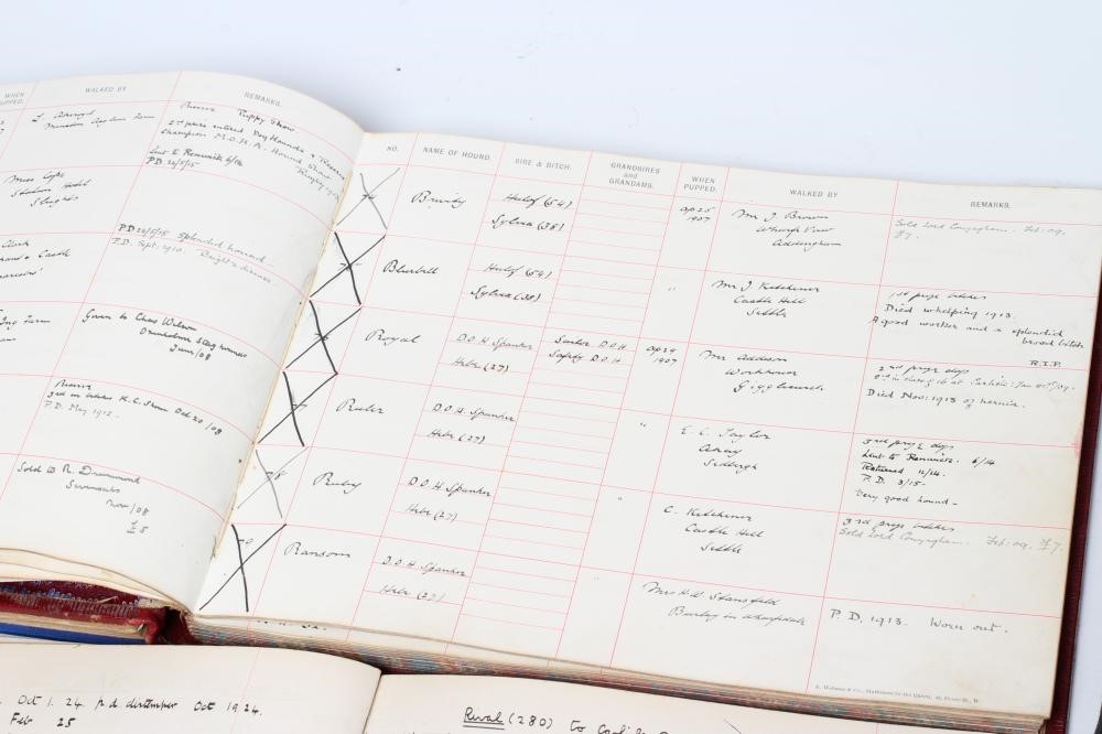 THREE HAND WRITTEN LOG BOOKS by Captain William Coates Thompson of the Wharfedale Otterhounds Image