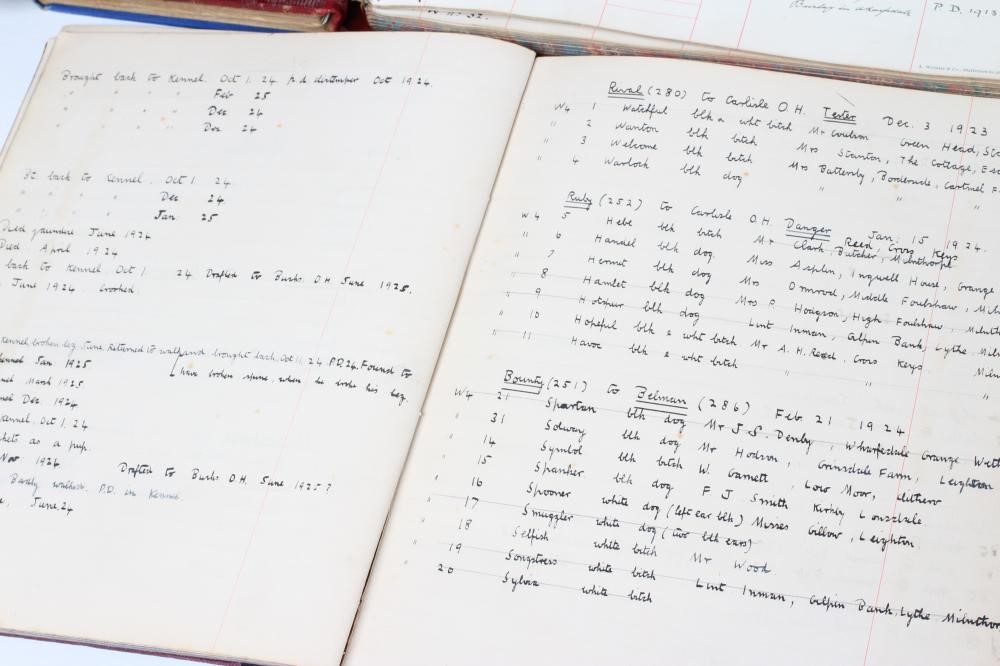 THREE HAND WRITTEN LOG BOOKS by Captain William Coates Thompson of the Wharfedale Otterhounds Image