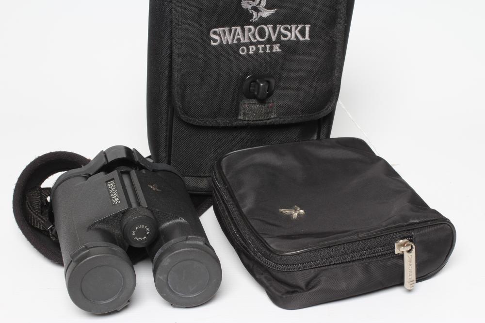 SWAROVSKI SLC 8X30 WB HABICHT BINOCULARS with lens caps, strap and two cases (Est. plus 24% premium Image