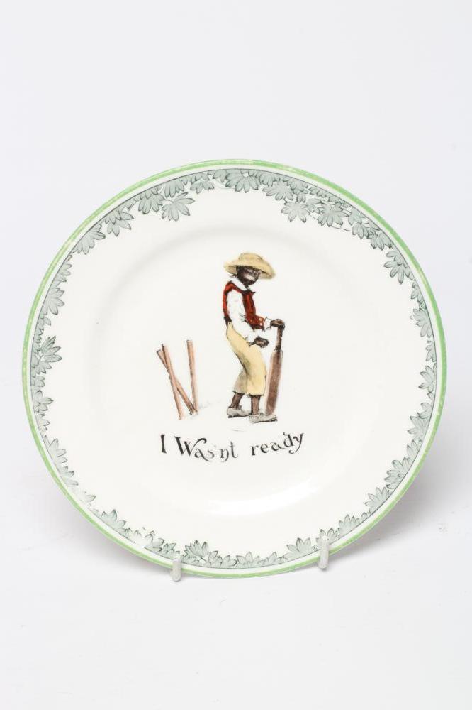 A ROYAL DOULTON CHINA SERIES WARE ALL BLACKS CRICKETER'S TEA PLATE Image