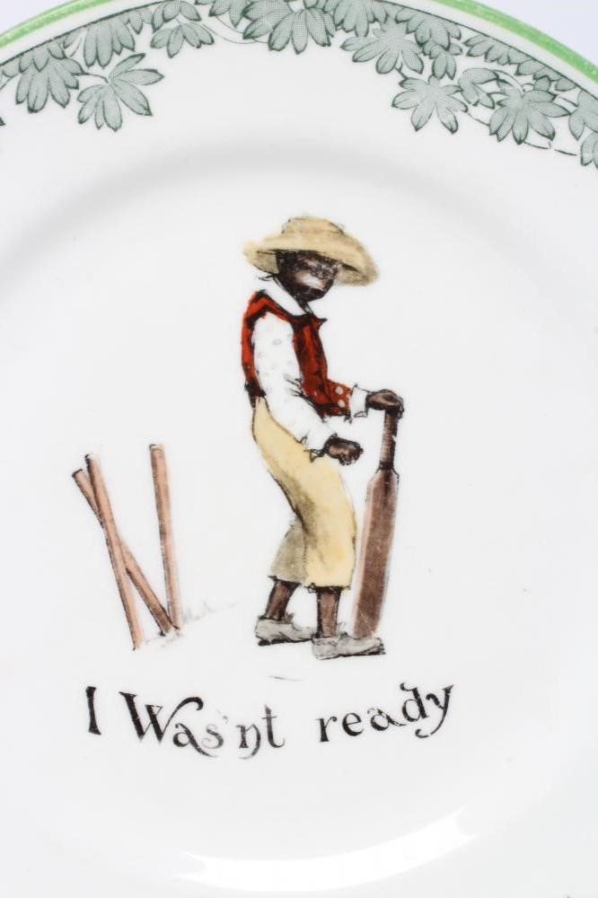 A ROYAL DOULTON CHINA SERIES WARE ALL BLACKS CRICKETER'S TEA PLATE Image