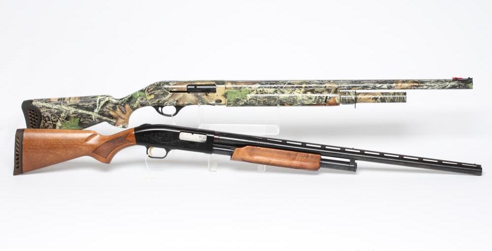 TWO SINGLE BARRELLED 12 BORE SHOTGUNS Image