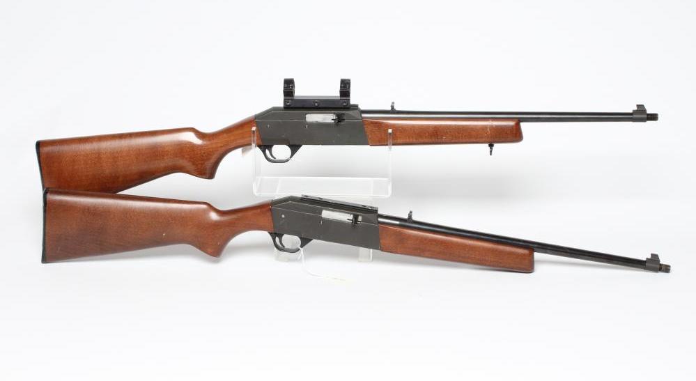 TWO SABATTI .22LR SEMI-AUTOMATIC RIFLES with 17 3/4" screw cut barrels, iron sights, Ruger type Image