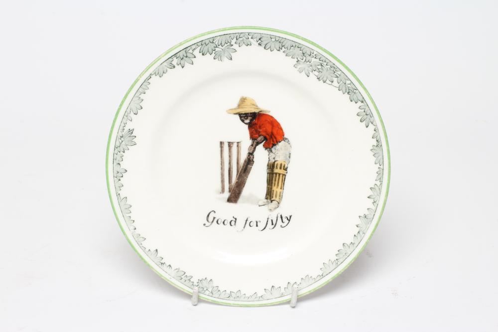 A ROYAL DOULTON CHINA SERIES WARE ALL BLACKS CRICKETER'S TEA PLATE Image