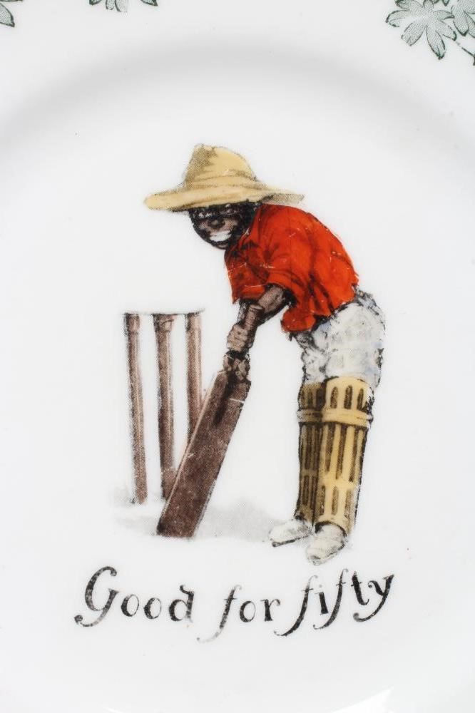 A ROYAL DOULTON CHINA SERIES WARE ALL BLACKS CRICKETER'S TEA PLATE Image