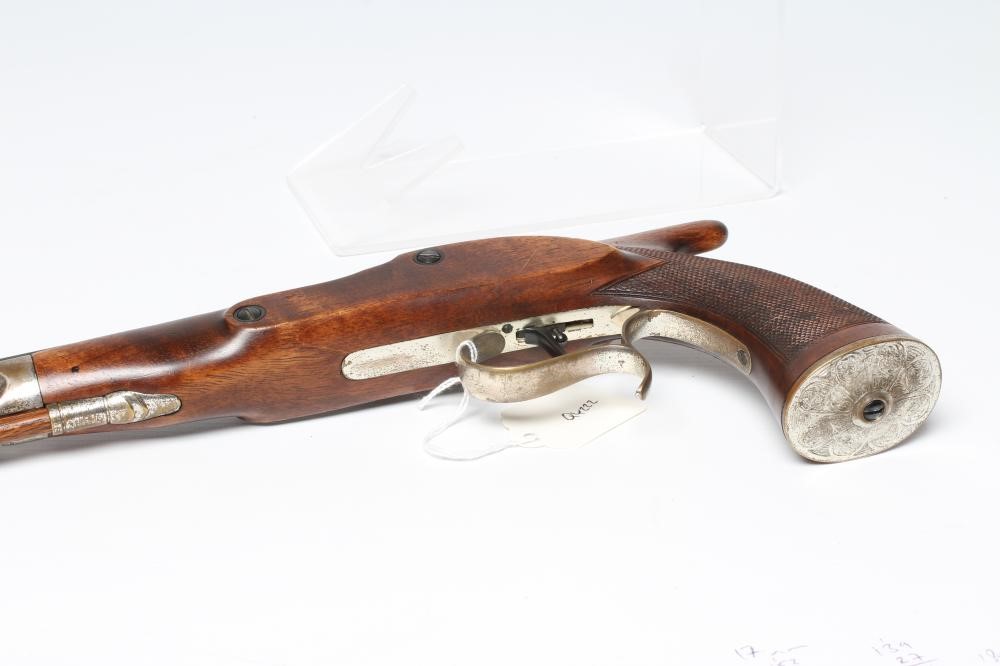 AN ARMI SPORT PERCUSSION .45 TARGET PISTOL with 10 1/4" octagonal barrel, stepped action, chequered Image