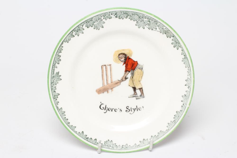 A ROYAL DOULTON CHINA SERIES WARE ALL BLACKS CRICKETER'S TEA PLATE Image