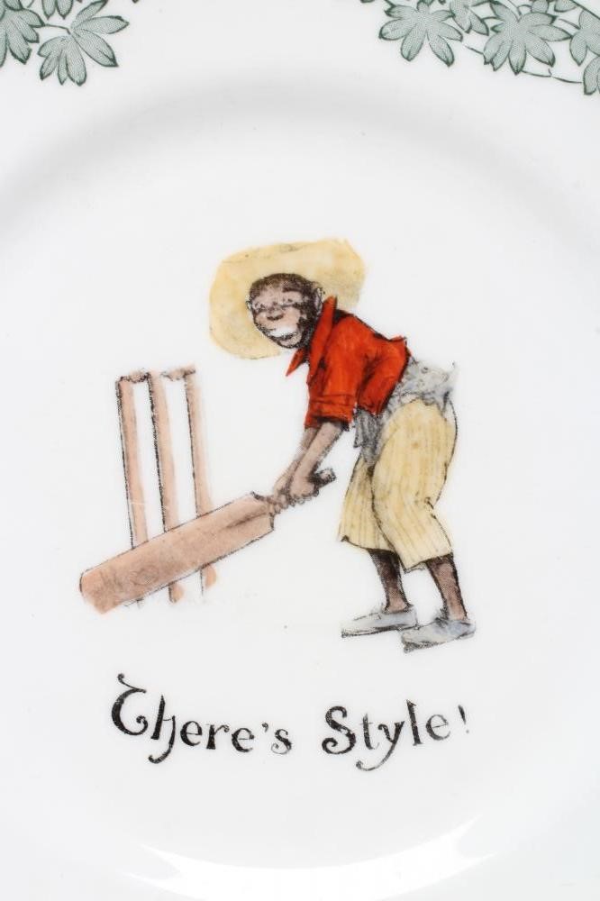 A ROYAL DOULTON CHINA SERIES WARE ALL BLACKS CRICKETER'S TEA PLATE Image