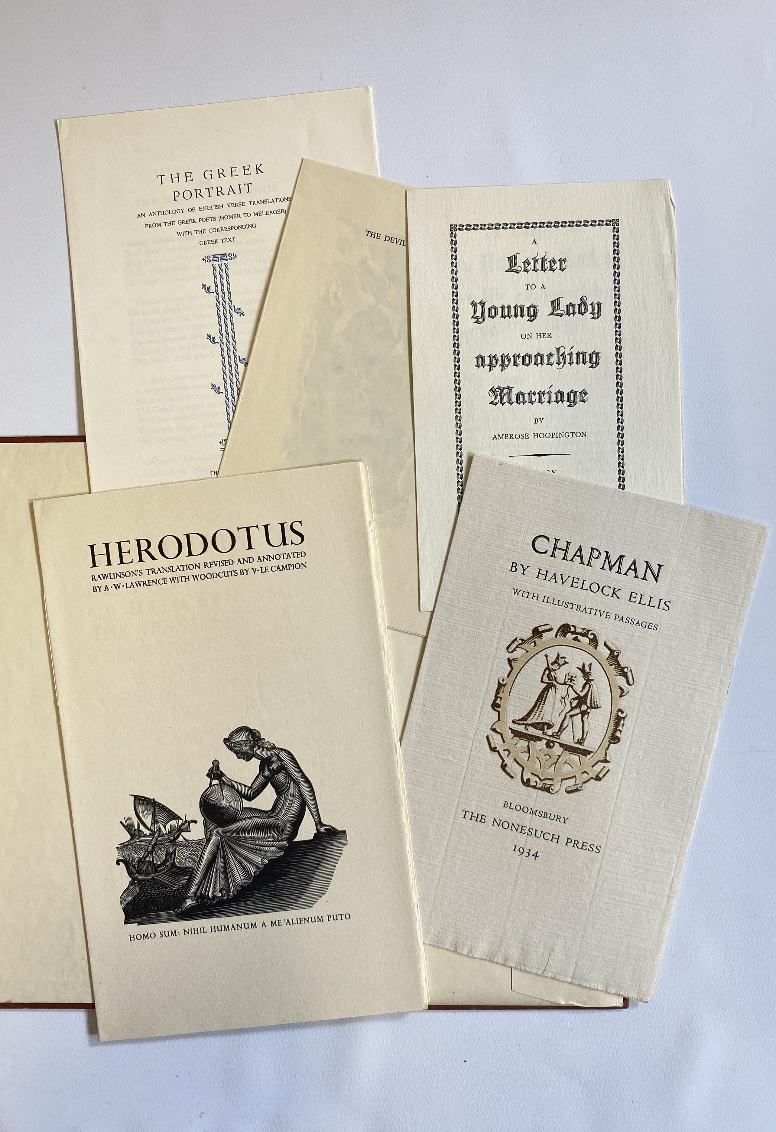 NONESUCH PROSPECTUSES & EPHEMERA, including 1924,1927 and 1932 Prospectuses; Havelock Ellis, Image