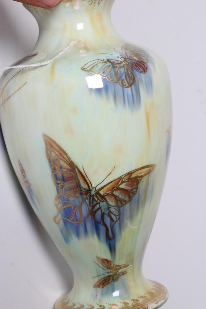 A WEDGWOOD BUTTERFLY LUSTRE VASE, 1930's, of rounded conical form printed with butterflies on a pale Image