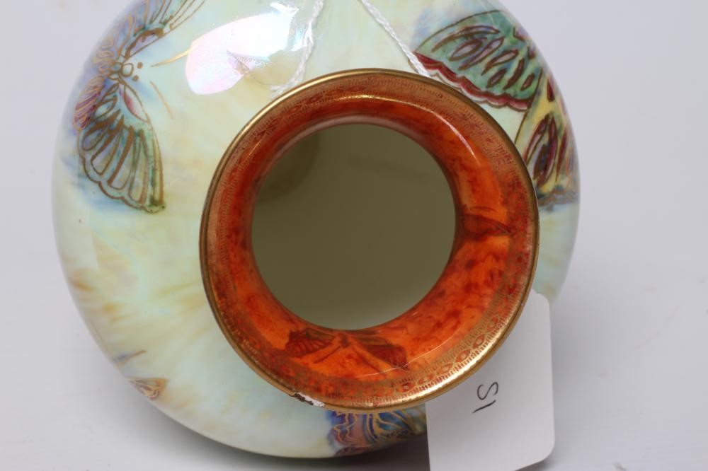 A WEDGWOOD BUTTERFLY LUSTRE VASE, 1930's, of rounded conical form printed with butterflies on a pale Image