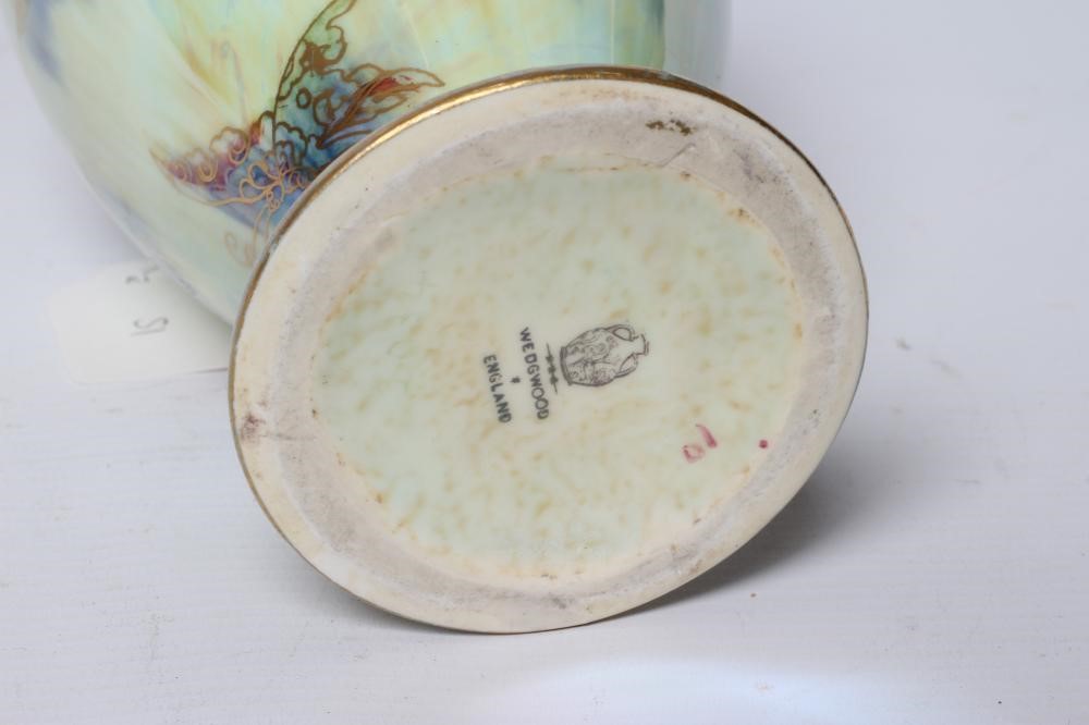 A WEDGWOOD BUTTERFLY LUSTRE VASE, 1930's, of rounded conical form printed with butterflies on a pale Image