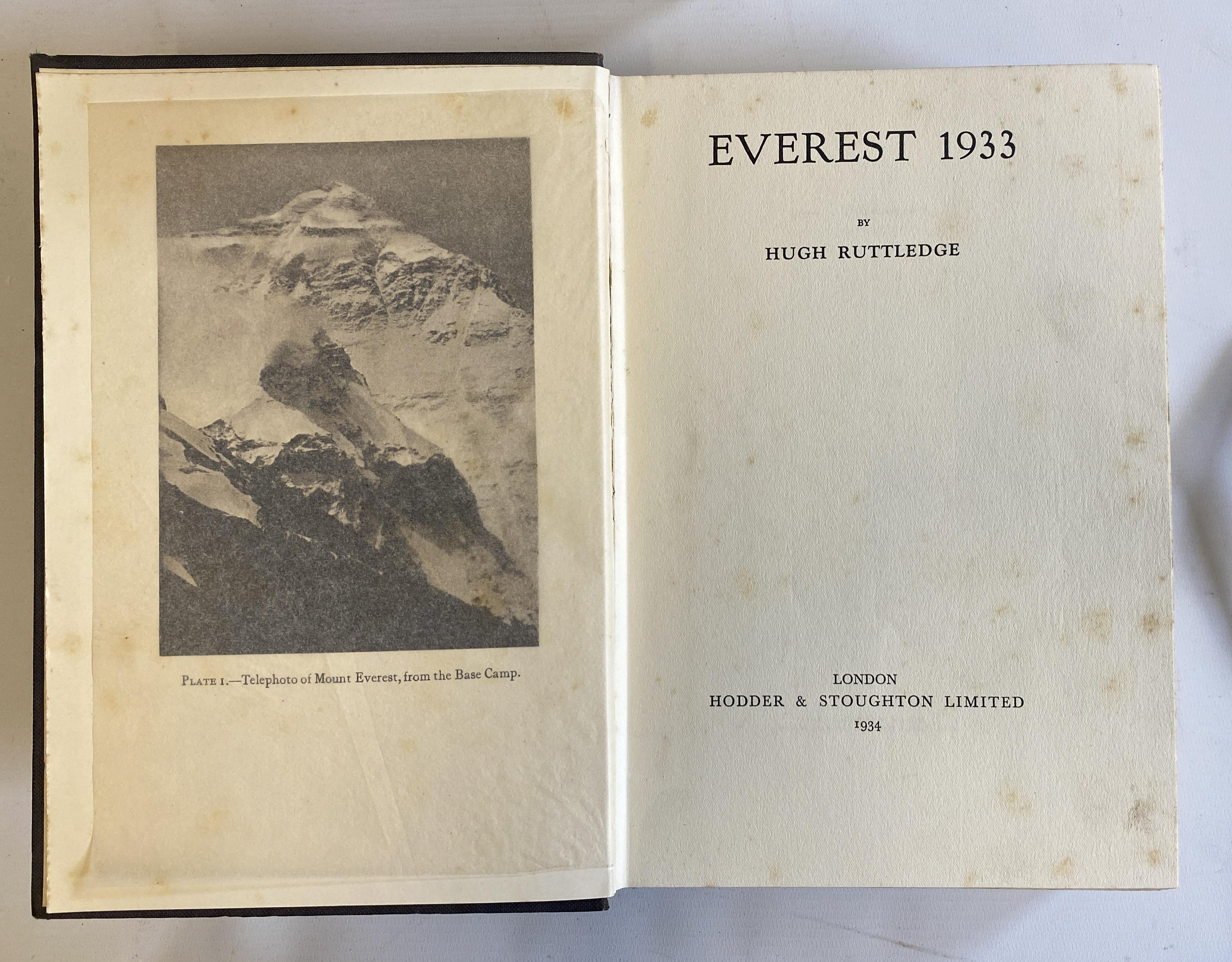 EVEREST THE UNFINISHED ADVENTURE, Hugh Ruttledge, 1937, Hodder, First in jacket. WITH 4 other Image