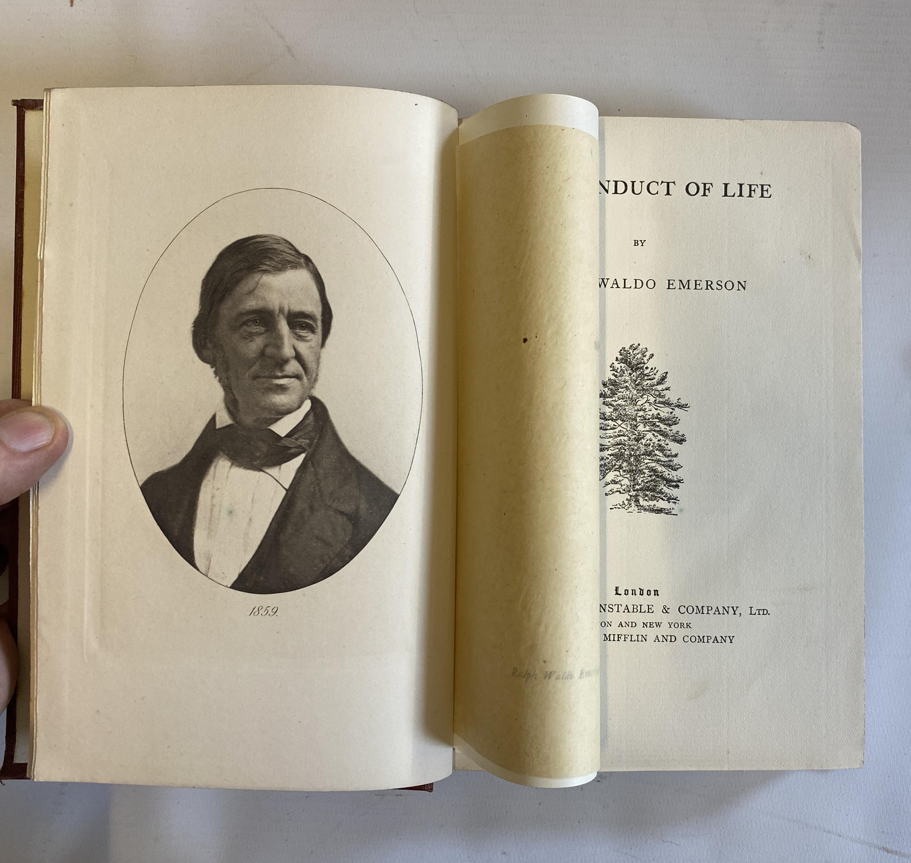 CENTENARY EDITION, The Complete Works of Ralph Waldo Emerson, Archibald Constable, 12 Volumes, red Image