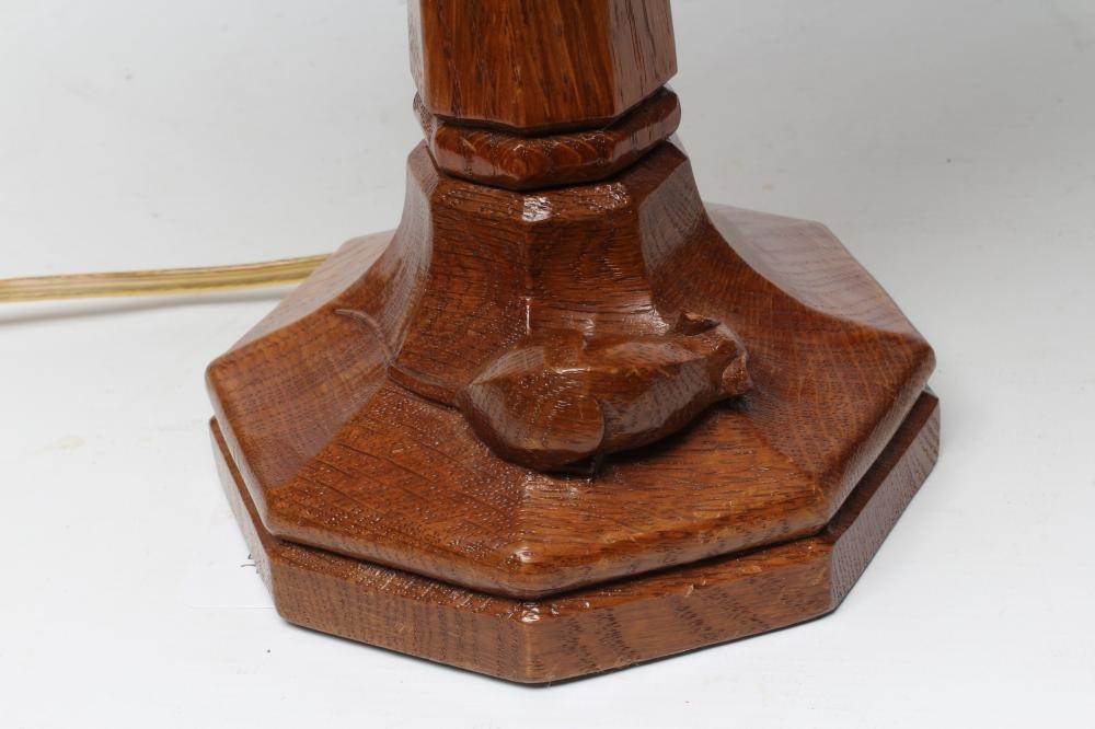 A ROBERT THOMPSON OAK TABLE LAMP Image