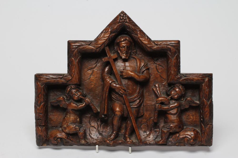A CARVED WALNUT PANEL Image