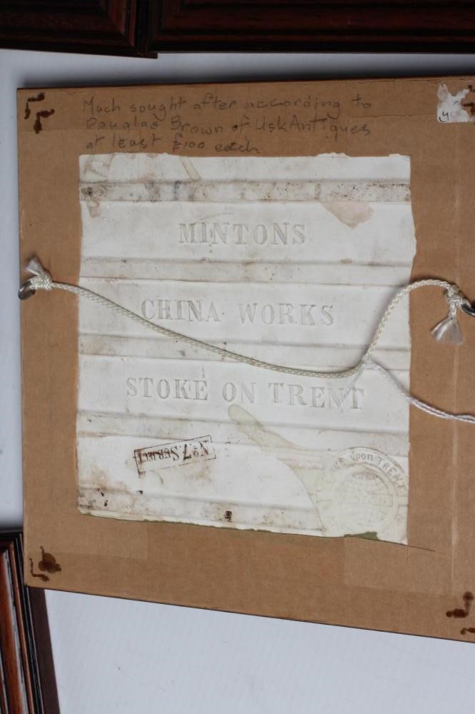 A SET OF SEVEN VICTORIAN MINTONS BRITISH BIRDS TILES designed by William Wise and printed in sepia Image