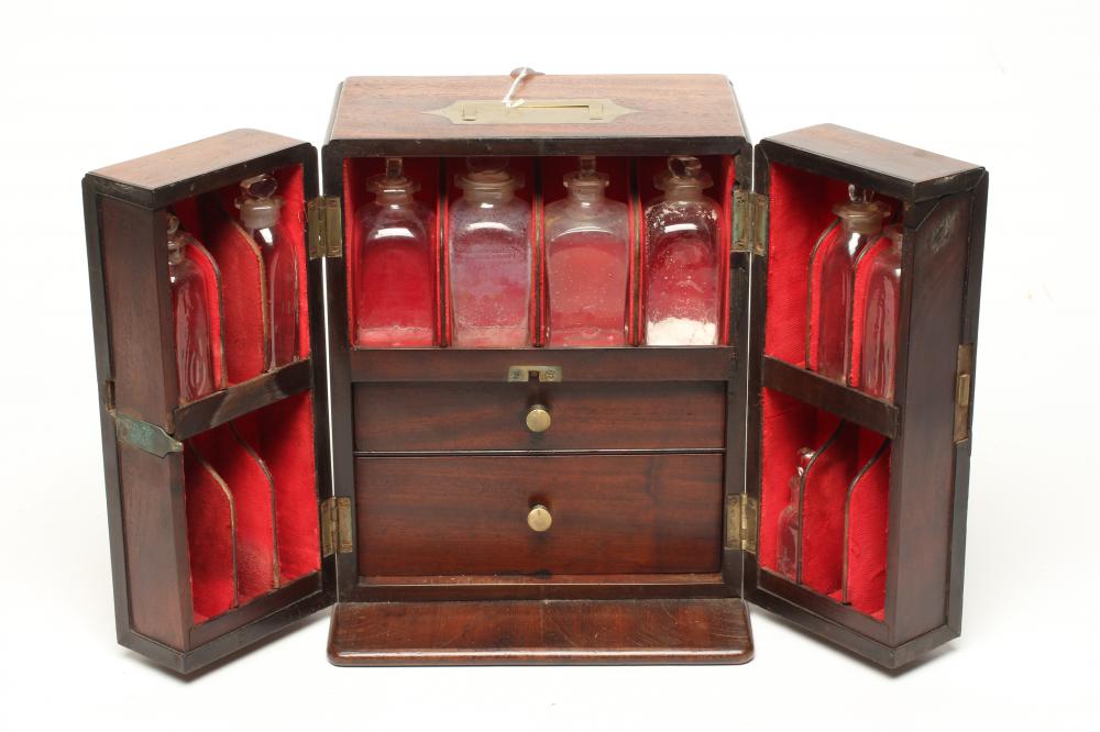 A MAHOGANY DOMESTIC MEDICINE CHEST Image
