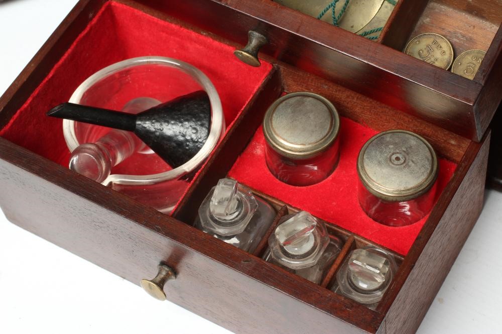 A MAHOGANY DOMESTIC MEDICINE CHEST Image