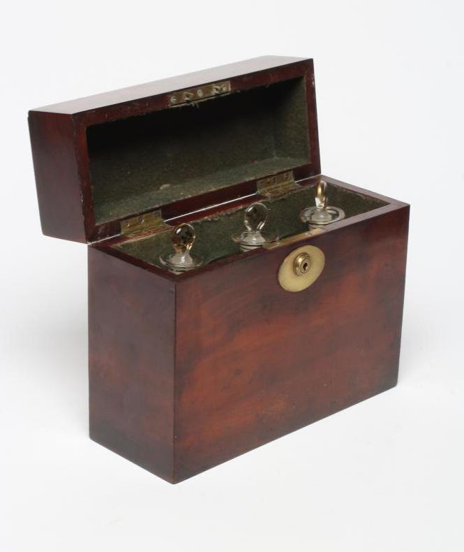A REGENCY MAHOGANY DECANTER BOX of plain oblong form Image