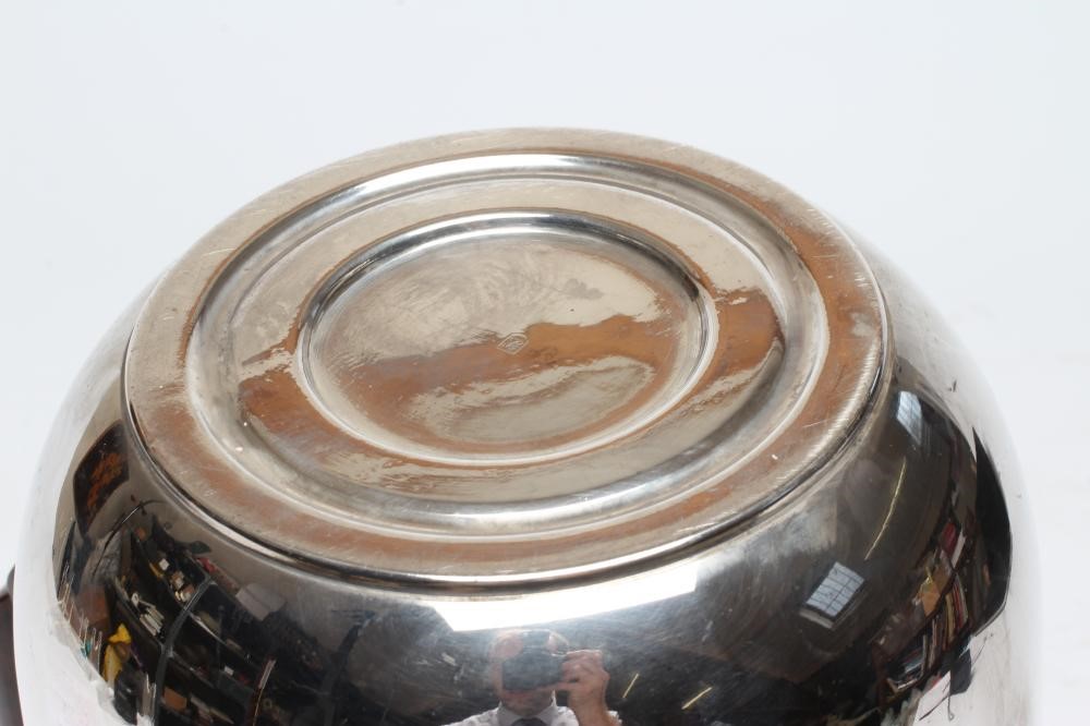 AN ART DECO WMF SILVER PLATED WINE COOLER of cylindrical form with mildly flared rim and ribbed Image