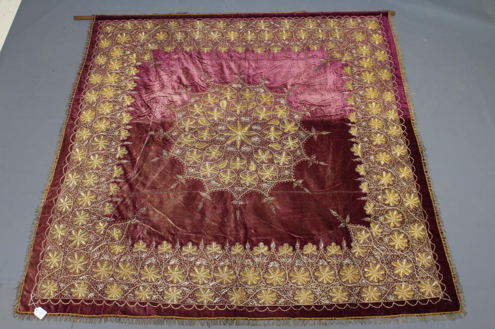 A CONTINENTAL PURPLE VELVET COVER Image