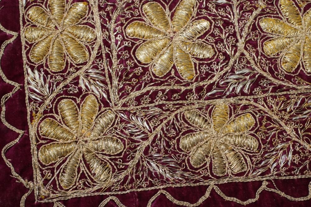 A CONTINENTAL PURPLE VELVET COVER Image