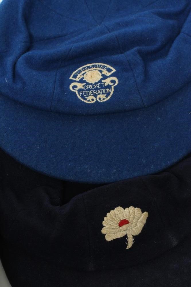 YORKSHIRE CRICKET MEMORABILIA owned by Richard Hutton, comprising a Yorkshire CC cap, Yorkshire Image