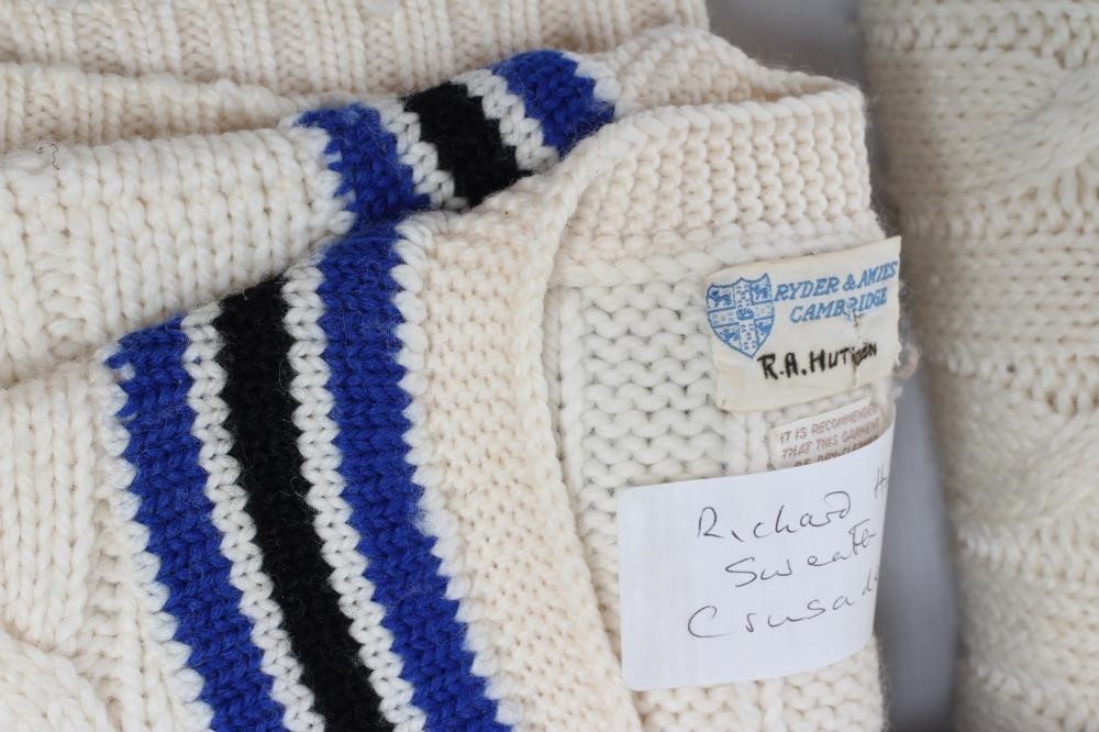CAMBRIDGE CRICKET MEMORABILIA owned by Richard Hutton, comprising two Cambridge 1st XI sweaters and Image
