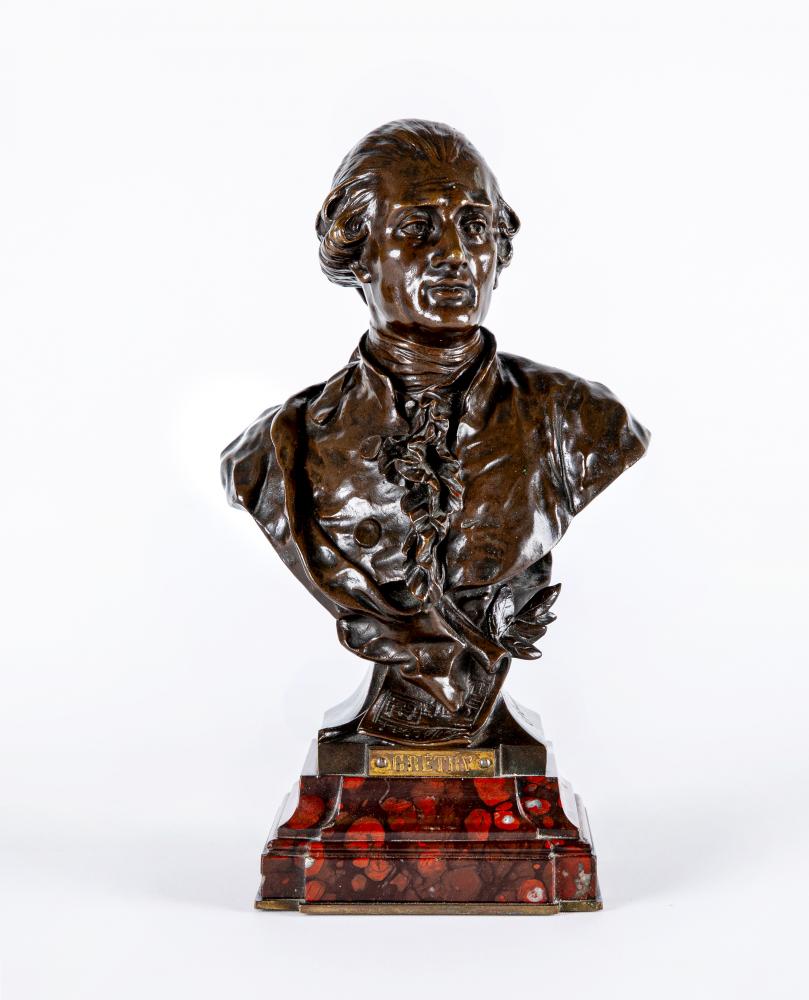 EMILE LOUIS PICAULT (1833-1915) A bronze bust of André Ernest Modeste Grétry (1741-1813), signed and Image
