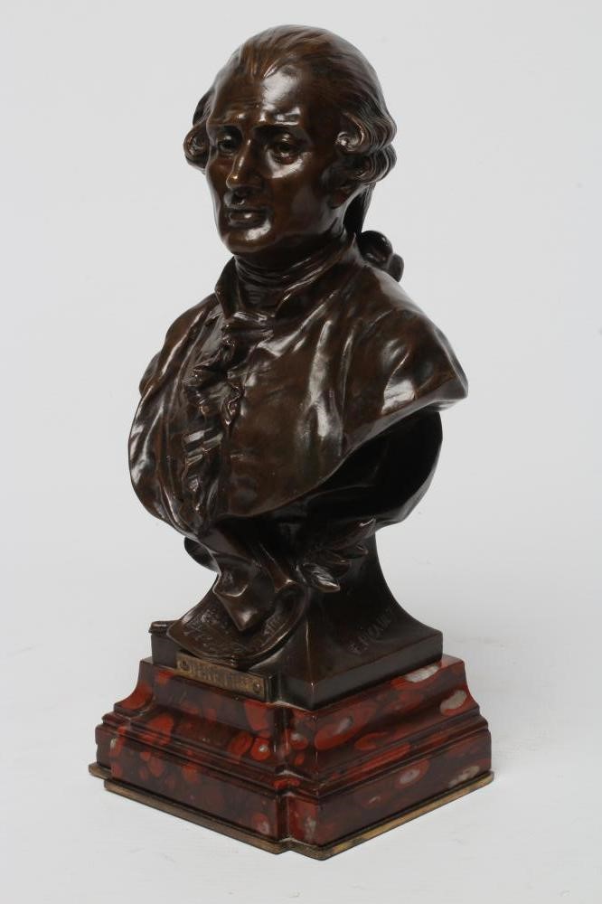 EMILE LOUIS PICAULT (1833-1915) A bronze bust of André Ernest Modeste Grétry (1741-1813), signed and Image