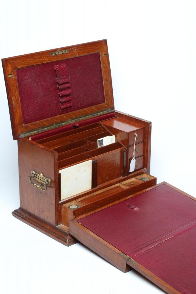 A VICTORIAN OAK CORRESPONDENCE BOX Image