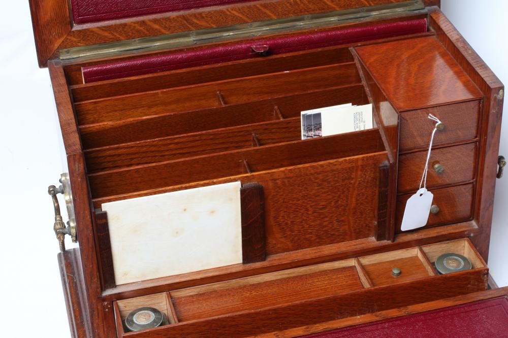 A VICTORIAN OAK CORRESPONDENCE BOX Image