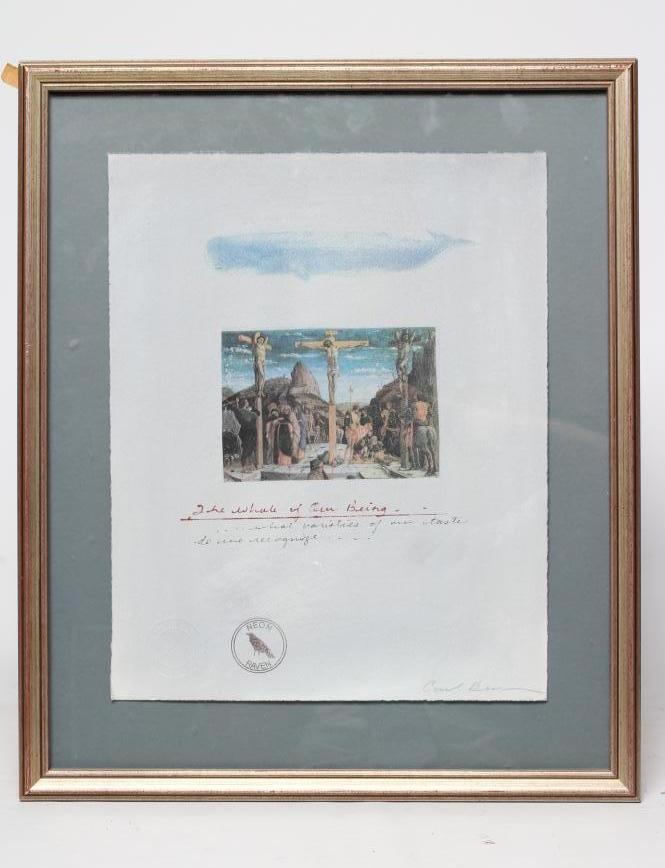 CARL BEAM (1943-2005) The Whale of our Being, signed in pencil lower right, estate stamp lower left, Image