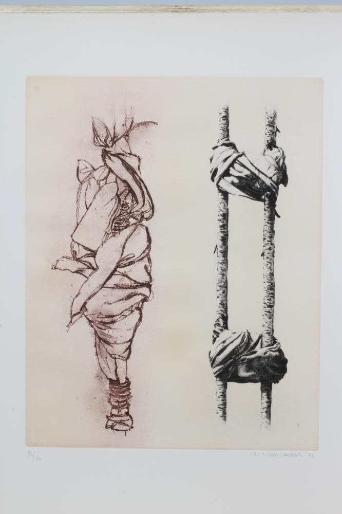 GERARD TITUS-CARMEL (b.1942) Portfolio of five etchings from the series Sticks and Handkerchiefs Image